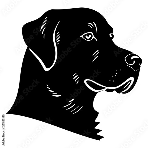 Collection portrait Golden Retriever dog silhouette animal canine vector