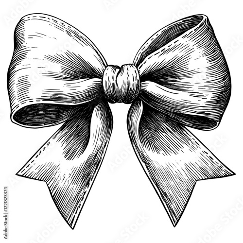 Bow sketch black white vector