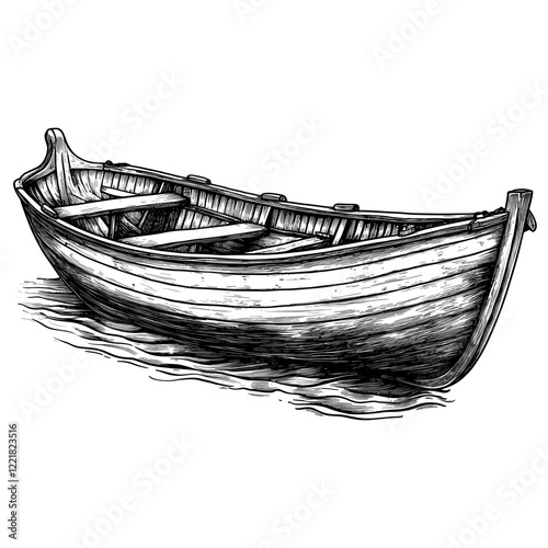 Boat art rowboat sketch vector