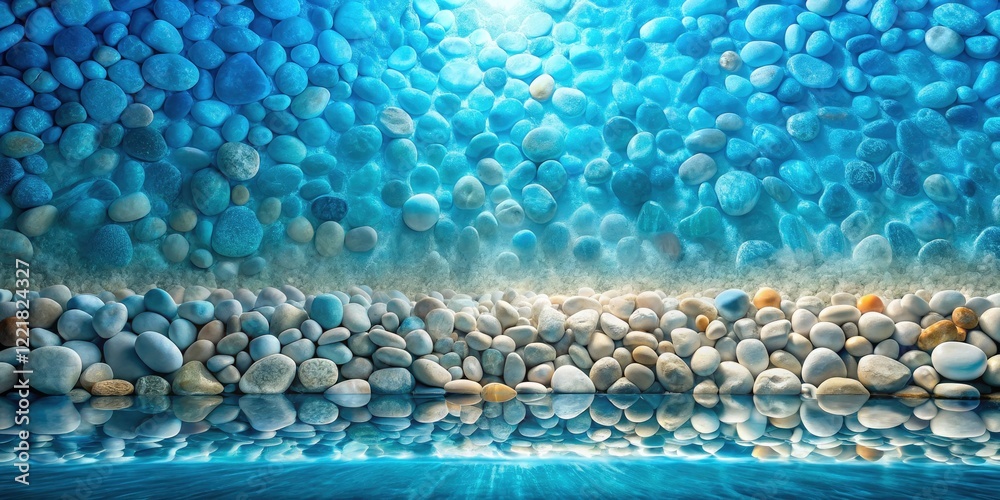 Obraz premium Double Exposure: Blue White Wall, Smooth Stones - Surreal Abstract Photography