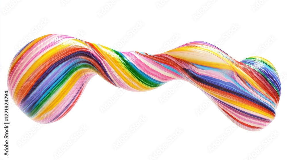 Abstract rainbow swirl, colorful twisted shape, isolated on white background. Abstract rainbow swirl, colorful twisted shape, isolated on white background.