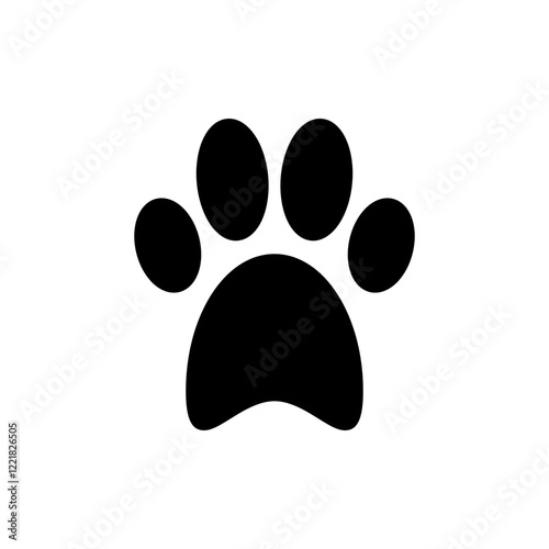 Paw icon vector illustration. paw print sign and symbol. dog or cat paw