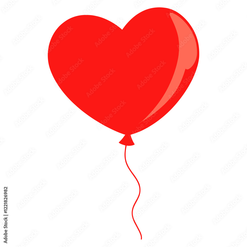 Heart balloon red heart-shaped decoration vector