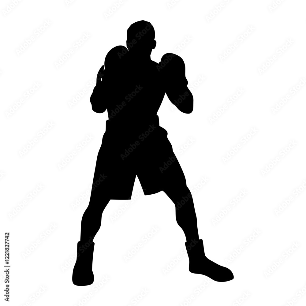 Boxing player silhouette arts athletic vector Boxing player silhouette arts athletic vector