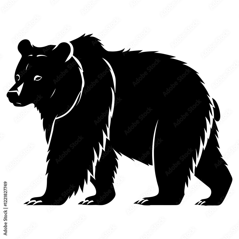 Fototapeta premium Bear silhouette wildlife animal vector