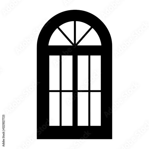 Curve window architecture silhouette black vector