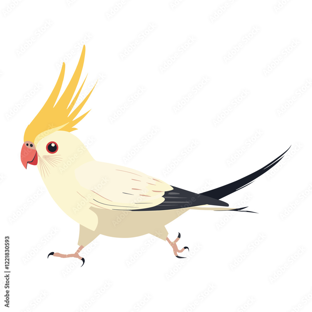 Obraz premium Cockatiel bird illustration cockatiel colors vector