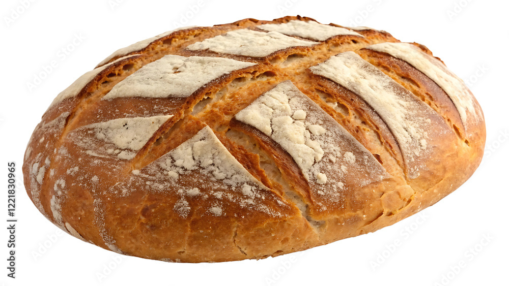 Rustic Artisan Bread Loaf with Crusty Surface, Perfectly Scored, Isolated on Transparent Background Rustic Artisan Bread Loaf with Crusty Surface, Perfectly Scored, Isolated on Transparent Background