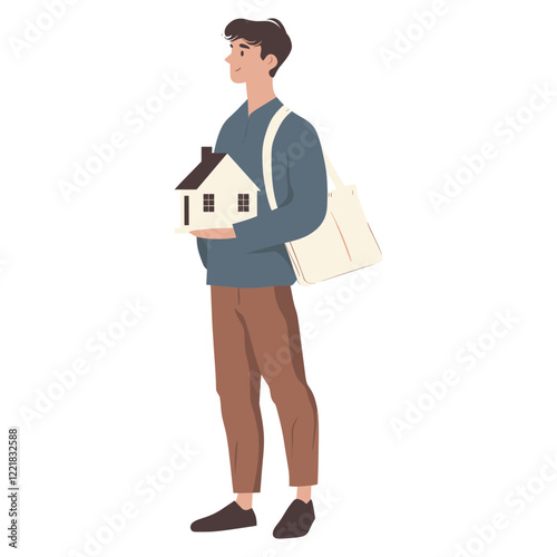 Architect illustration house model vector
