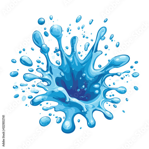 Water splatter illustration splash blue vector