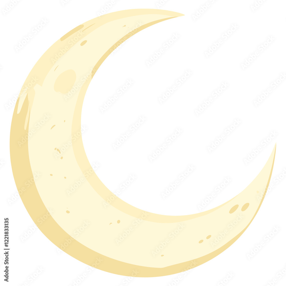 Crescent moon illustration night art vector Crescent moon illustration night art vector