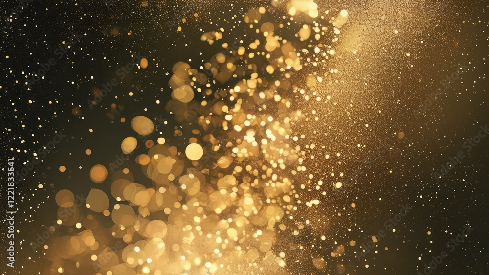 Beautiful golden bokeh texture creating a magical, festive atmosphere perfect for celebrations and elegant designs