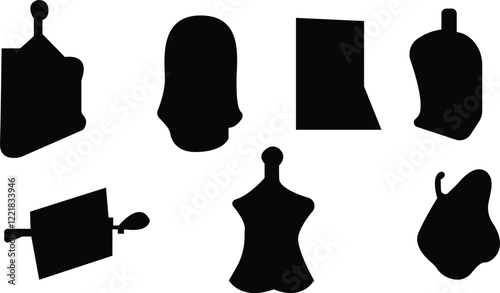 Different icon design, silhouette of various design for graphic and fashion designer 