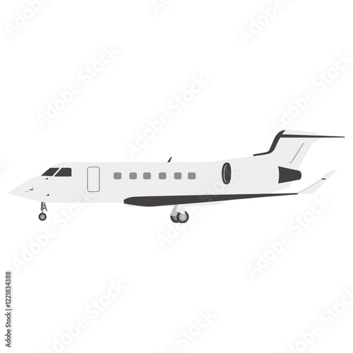 White plane transportation illustration aircraft vector