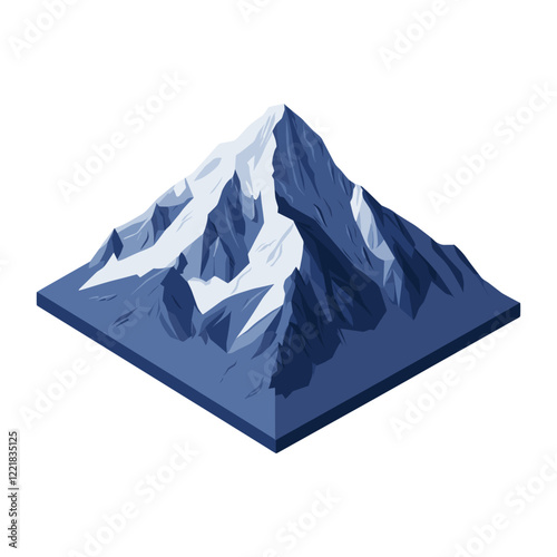 Everest mountain illustration isometric nature vector