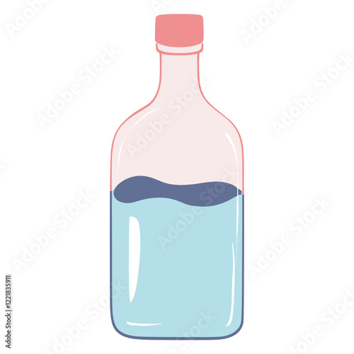 Bottle of water illustration minimalist design vector