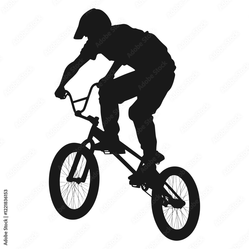 Obraz premium Man BMX silhouette bmx bicycle vector