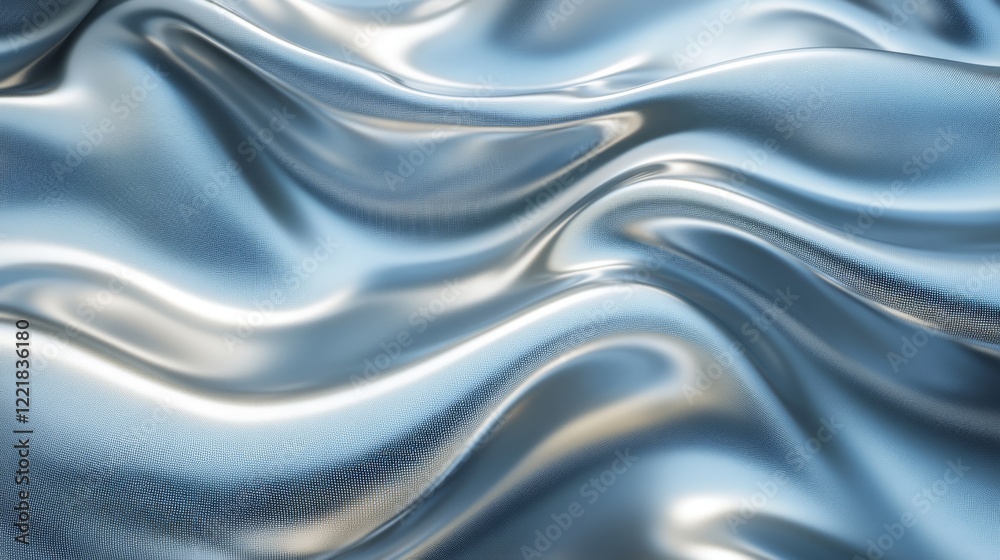 Obraz premium Abstract Silver Fabric Draped Softly Showing Texture