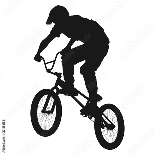 Man BMX silhouette bmx bicycle vector