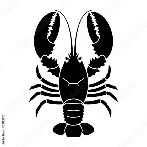 Lobster silhouette illustration seafood black vector photo