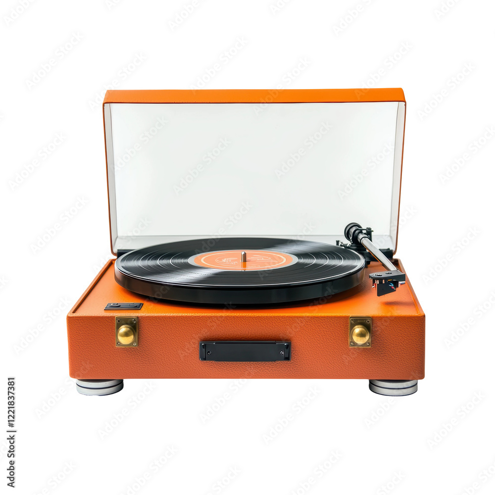 Fototapeta premium Vintage Record Player Displaying Classic Design and Style