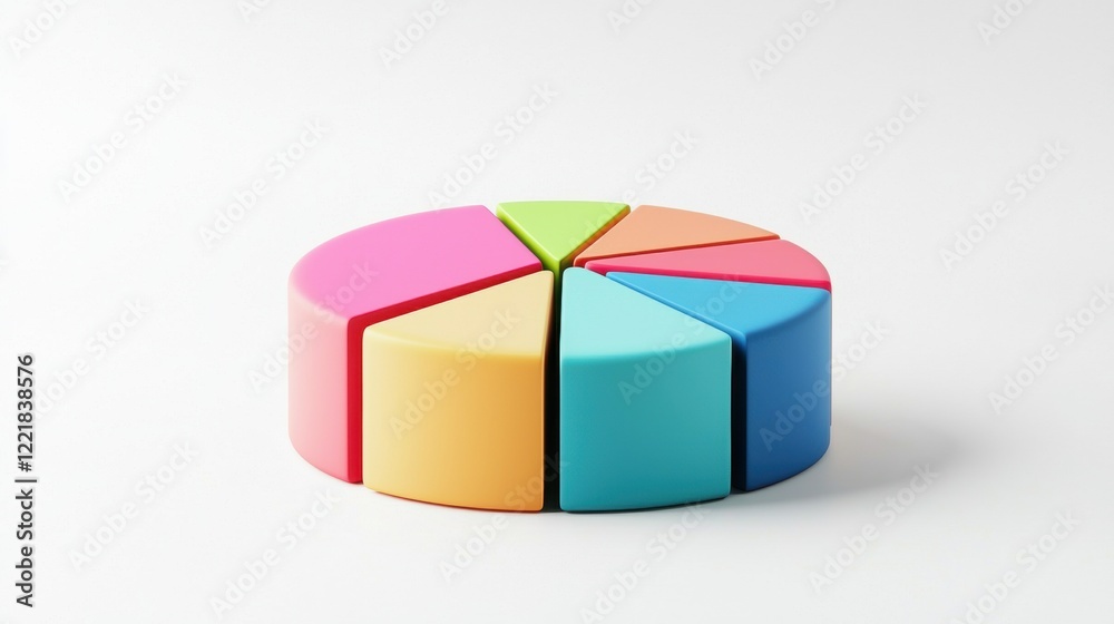 Fototapeta premium Colorful pie chart model for educational purposes