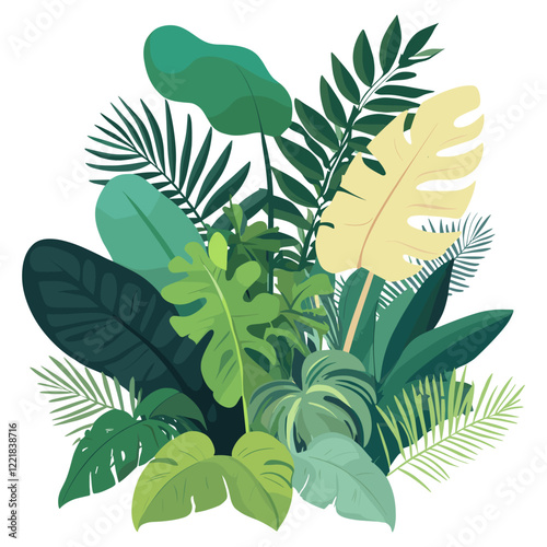 Jungle plant vegetation plants nature leaves vector
