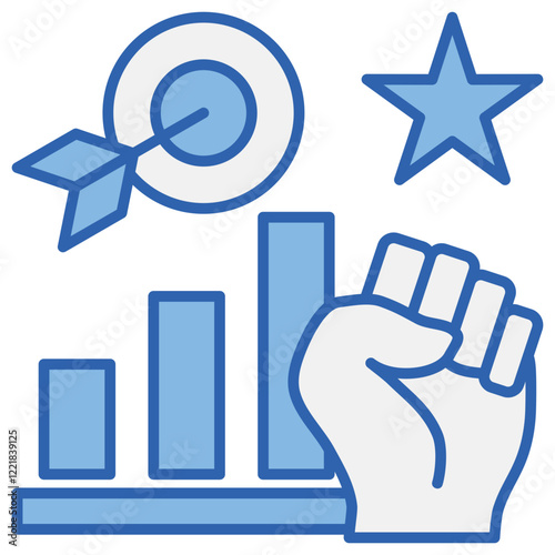 Motivation Blue White Icon