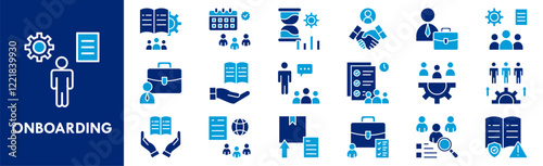 Onboarding icon collection set. Containing design employee, business, onboarding, job, management