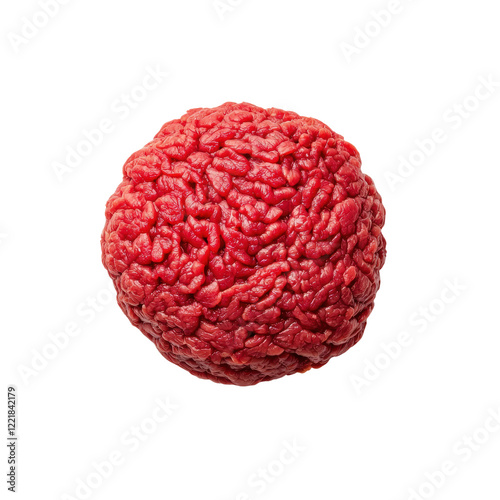 Fresh Raw Ground Beef Isolated on White Background
