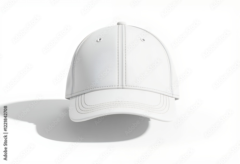 Fototapeta premium Clean White Baseball Cap: Minimalist Product Shot