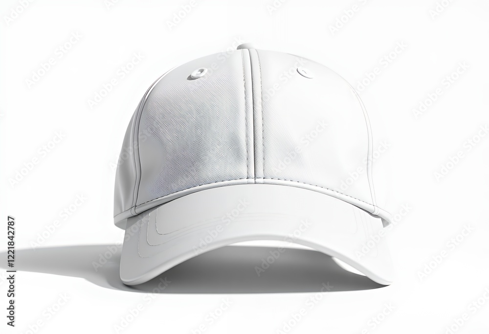 Fototapeta premium Blank White Baseball Cap: Minimalist Product Shot