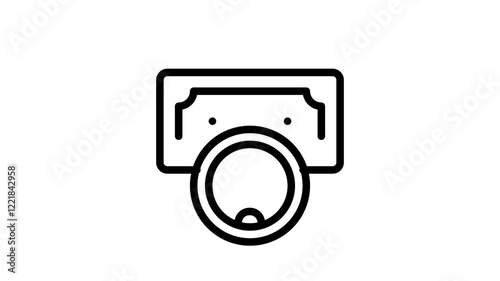 Animated bill with pound symbol coin in front, suitable for financial blog posts, currency exchange articles, banking presentations, economic analysis.
