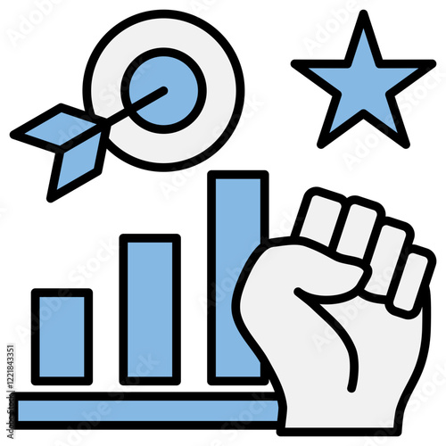 Motivation Blue Black Icon