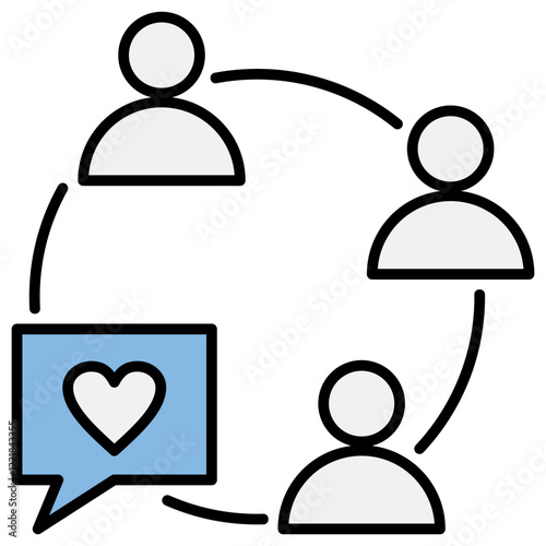 Engagement Blue Black Icon