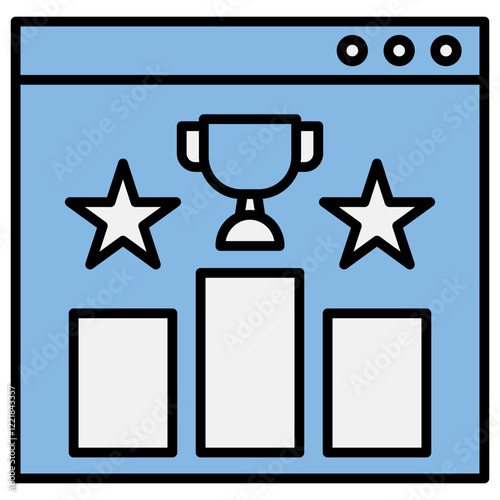 Leaderboard Blue Black Icon