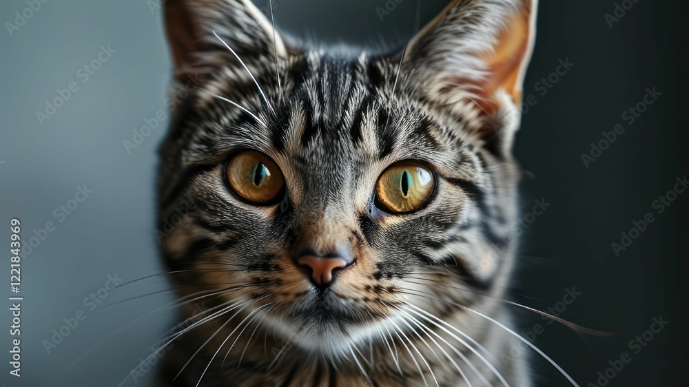 Intense close up of cat with striking eyes showcasing curiosity and playfulness in a cozy environment Intense close up of cat with striking eyes showcasing curiosity and playfulness in a cozy environment