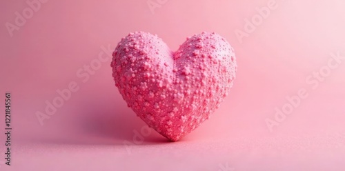 Soft pink backdrop featuring a delicate, slightly textured heart , tender, amor