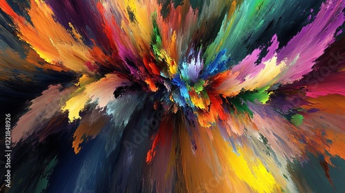 Wallpaper Mural Vibrant multicolored abstract paint explosion. Torontodigital.ca
