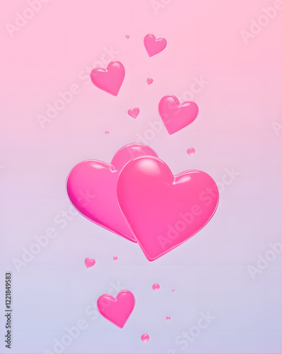 valentine background pink pastel with hearts