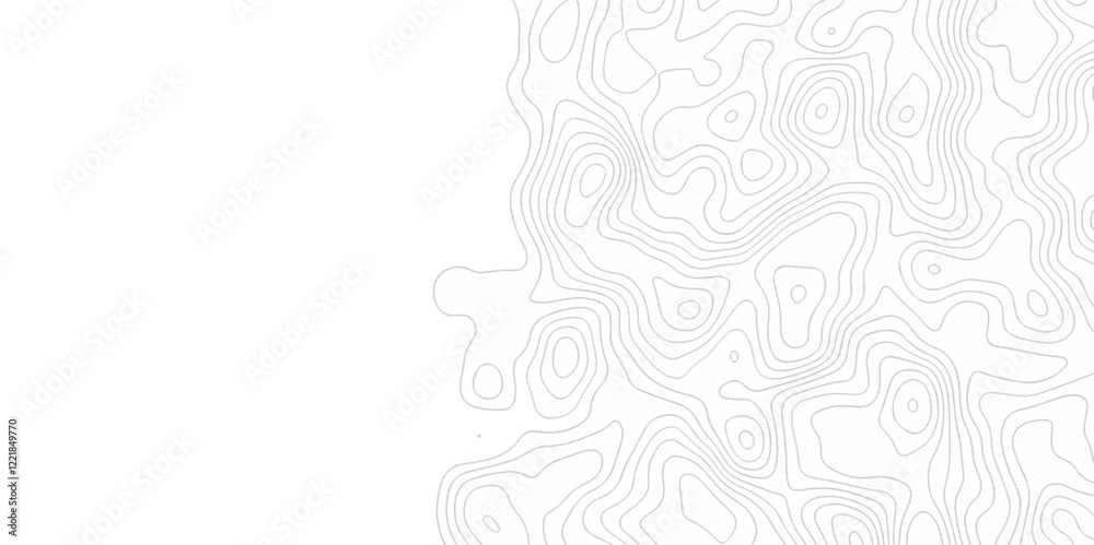 Abstract Vector geography landscape Topo contour map on white background, Topographic contour lines. Seamless pattern with lines Topographic map. Geographic mountain relief diagram line wave carve.
Abstract Vector geography landscape Topo contour map on white background, Topographic contour lines. Seamless pattern with lines Topographic map. Geographic mountain relief diagram line wave carve.