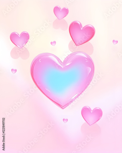 valentine background pink pastel with hearts