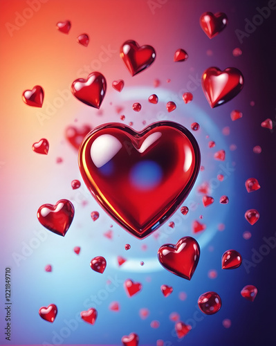 valentine background with hearts