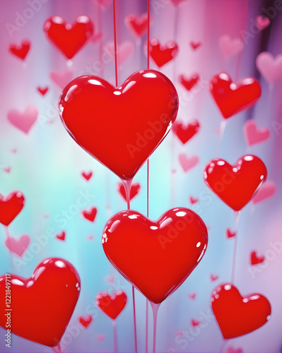 valentine background with hearts