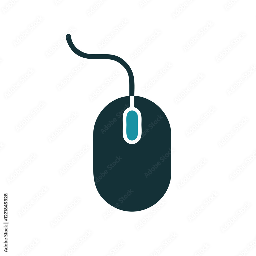 Computer mouse silhouette vector image Computer mouse silhouette vector image