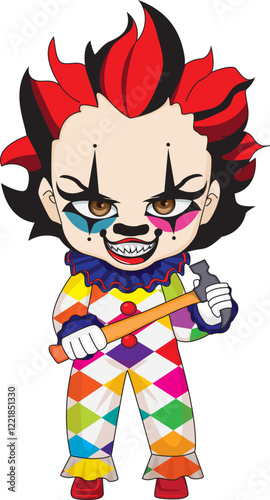 Cartoon Clown Character Halloween Vector