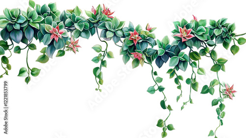 Wallpaper Mural Green leaves ivy vines hanging down isolated on transparent white background, clipping path Torontodigital.ca