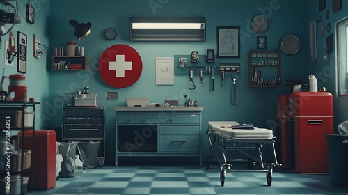 Retro Medical Office: A 1950s Doctor's Office Interior