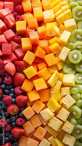 diced fruits arrangement