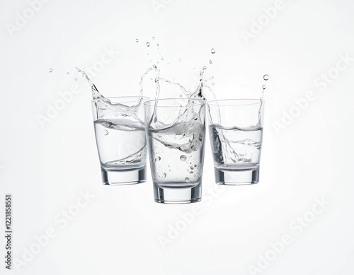 Refreshing Water Splash in Glasses Photography photo